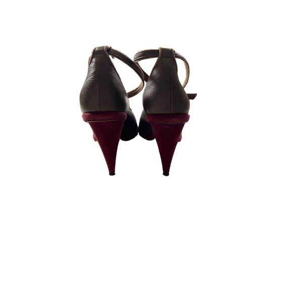 Missoni Leather Ankle Strap Pumps Brown Size 38 Stealth Wealth Boho Glam Classic - Picture 7 of 13